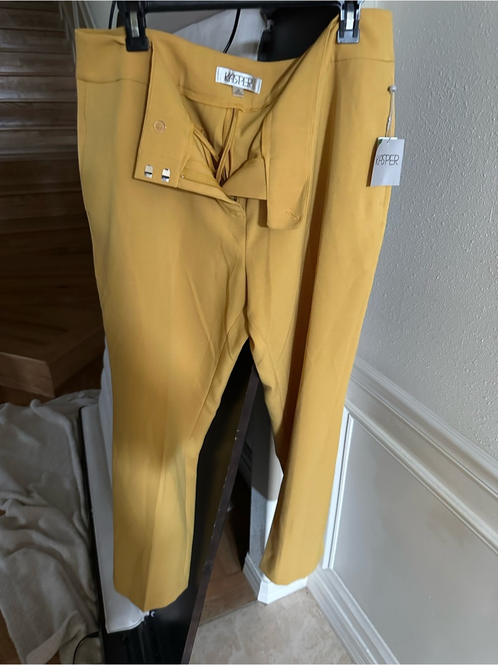 Kasper Mustard Yellow Tailored Pants